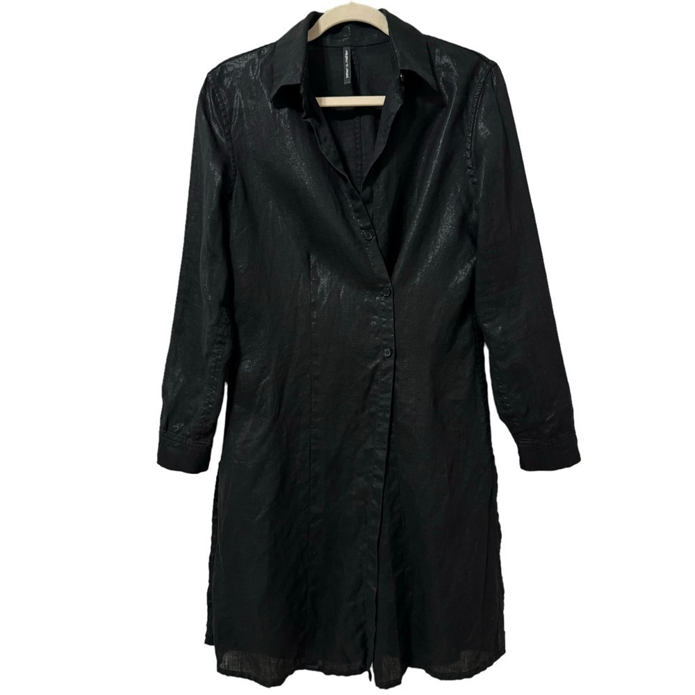 Peter O. Mahler Women’s Unique Shiny Black Blouse Jacket Size (1) Small
